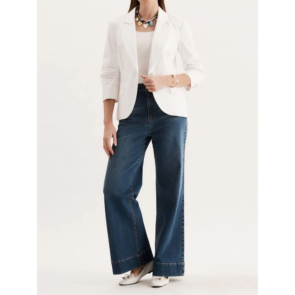 🔥 NWT women’s TYLER BOE alabaster white Taylor Stretch Jacket Blazer size 4 - Picture 3 of 12